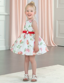 VESTIDO FLORAL CON APLIQUES