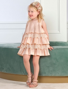 VESTIDO VOLANTES CON PUNTILLA