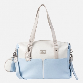 BOLSO CELESTE CON PORTA CHUPETES